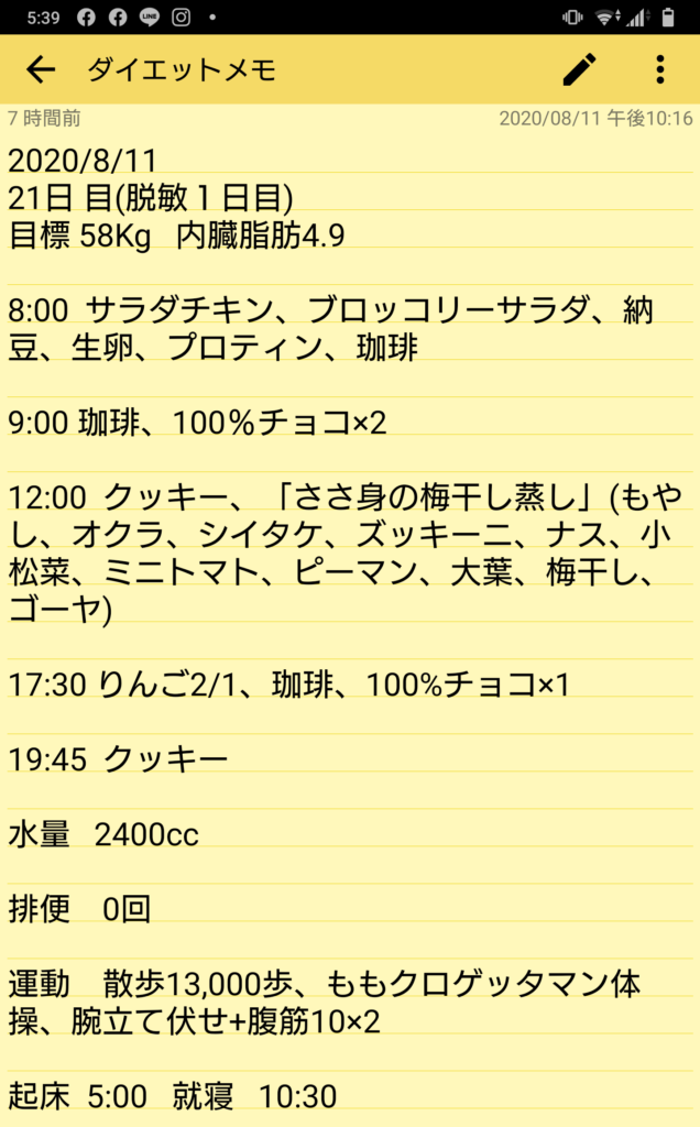 リバウンドしないダイエットの一日